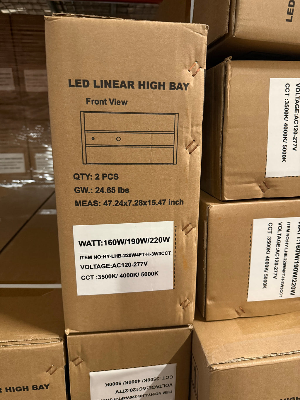 LED Linear High High Bay 220W 4FT 3500K-4000K-5000K Selectable