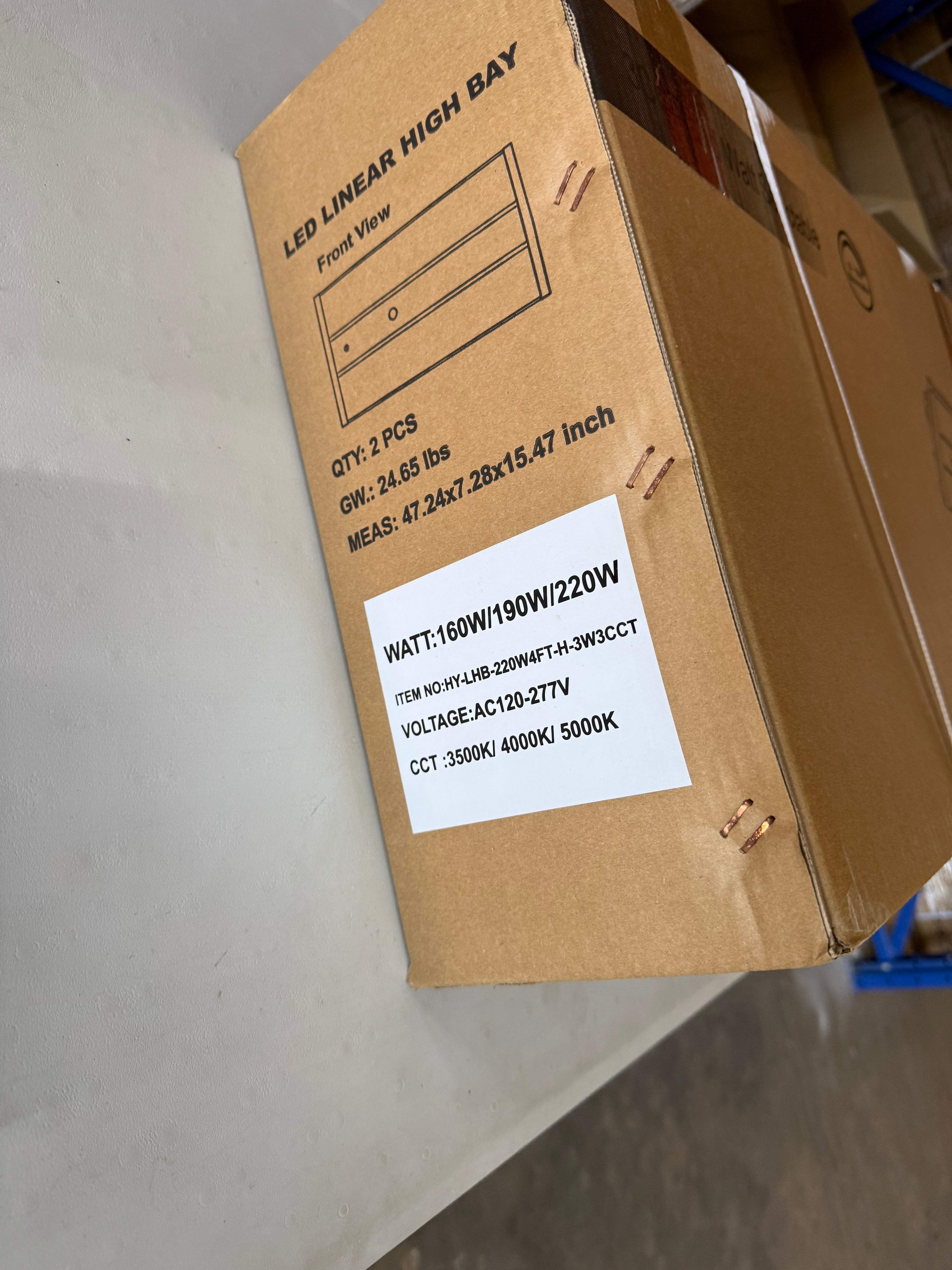 LED Linear High High Bay 220W 4FT 3500K-4000K-5000K Selectable