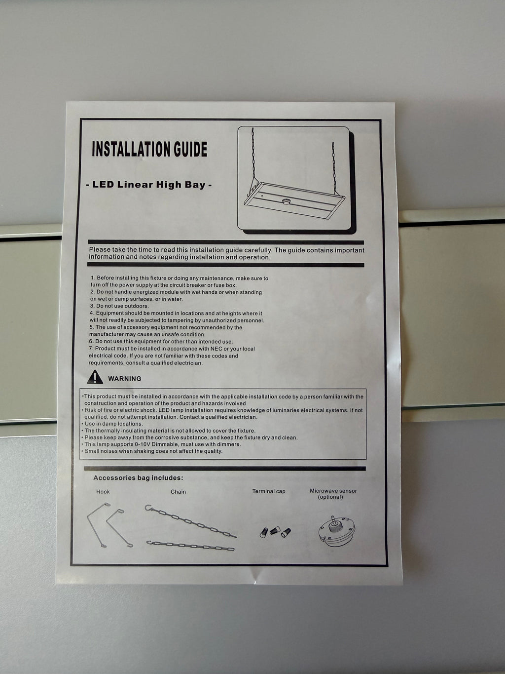 LED Linear High High Bay 300W Selectable 4FT 3500K 6500K Selectable