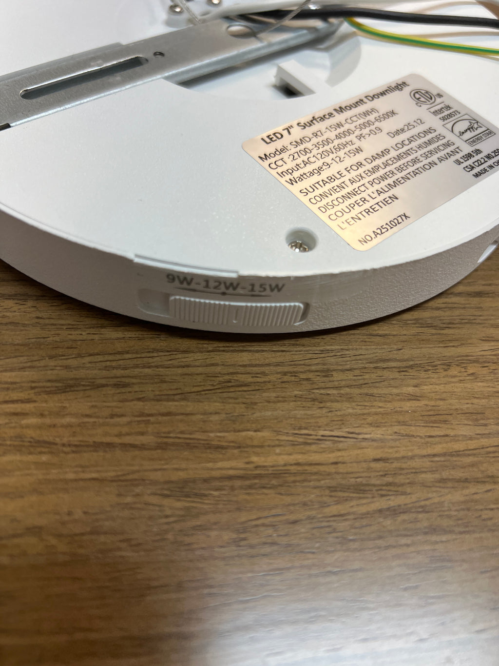LED Surface mount downlight 7" SMD-R7-15W-CCT (WH)