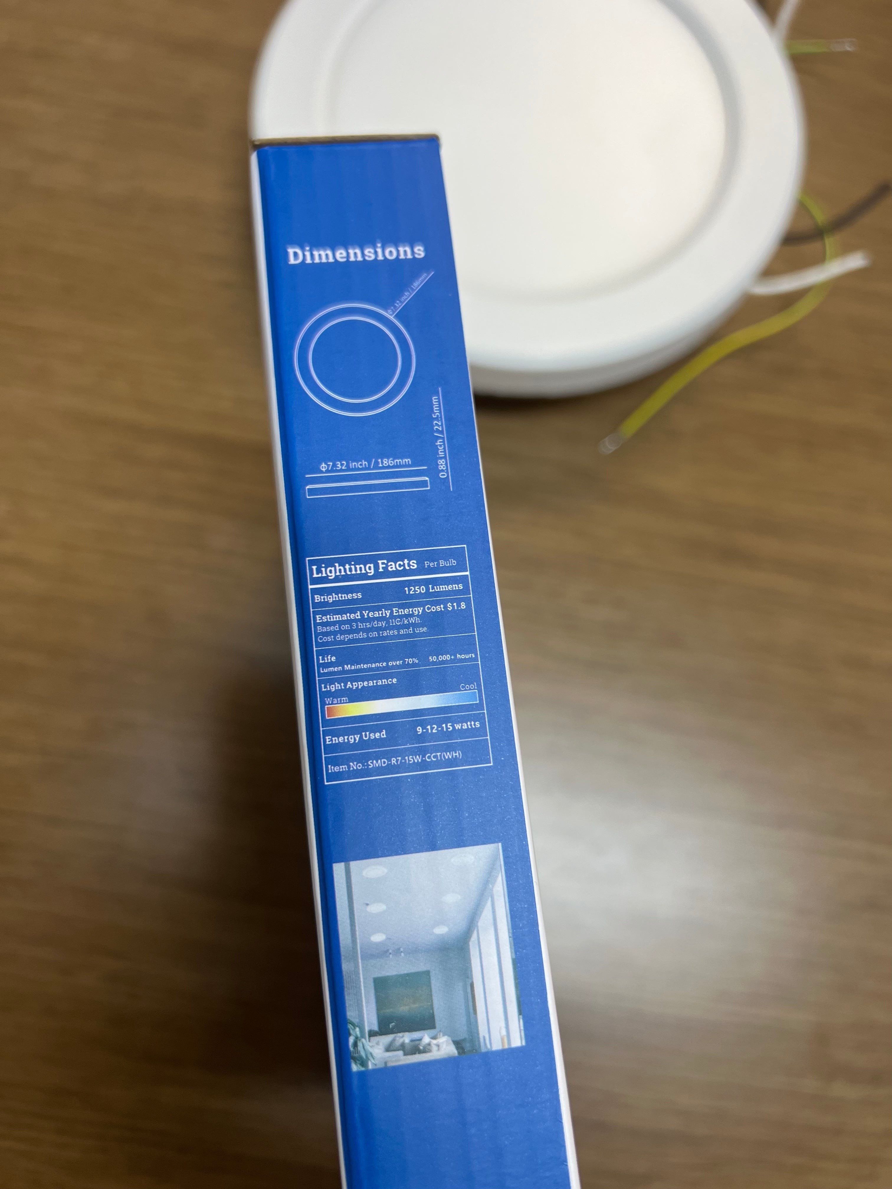LED Surface mount downlight 7" SMD-R7-15W-CCT (WH)