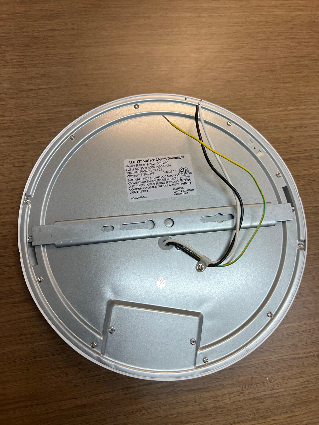 LED Surface mount downlight 12" SMD-R12-24W-CCT (WH)