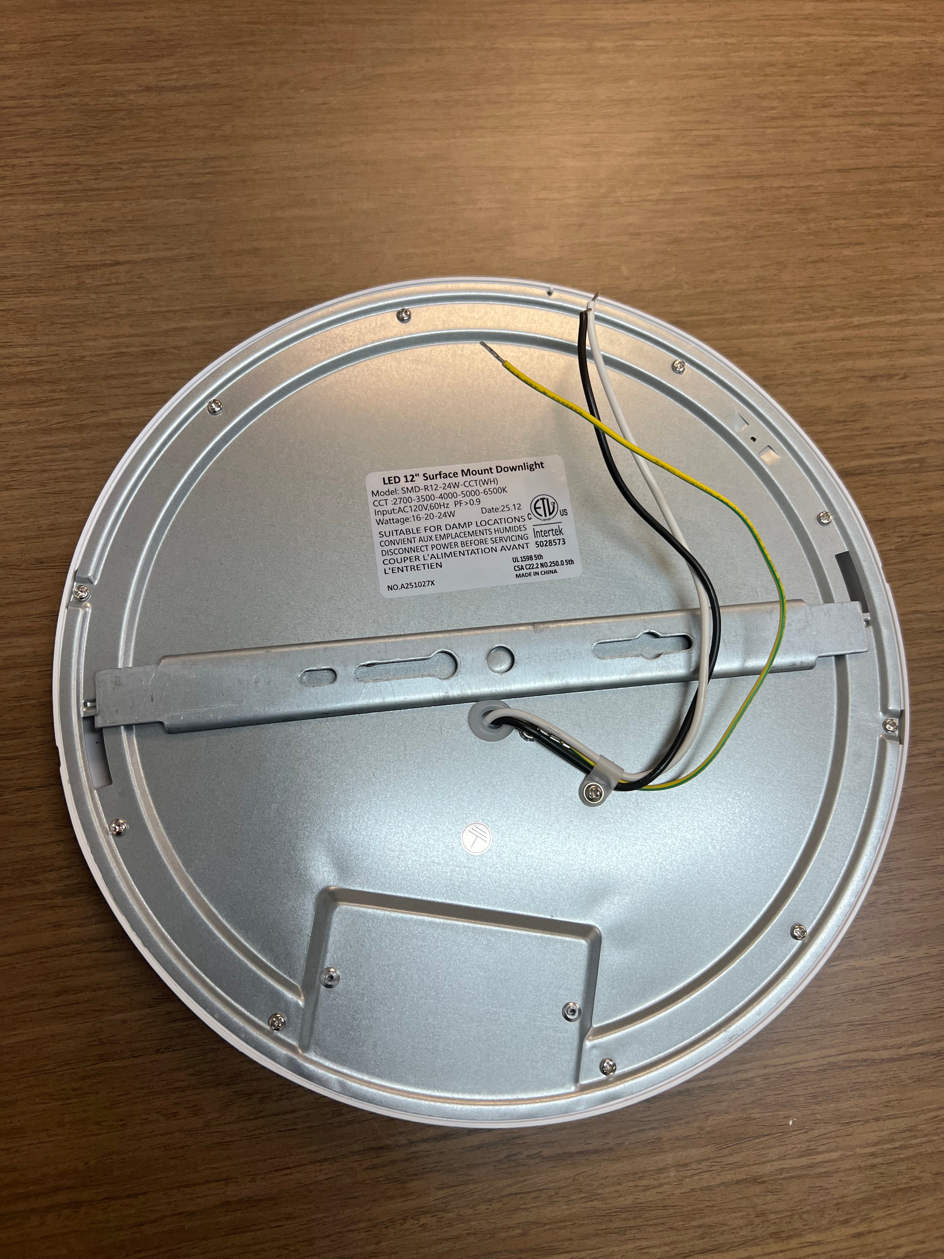 LED Surface mount downlight 12" SMD-R12-24W-CCT (WH)