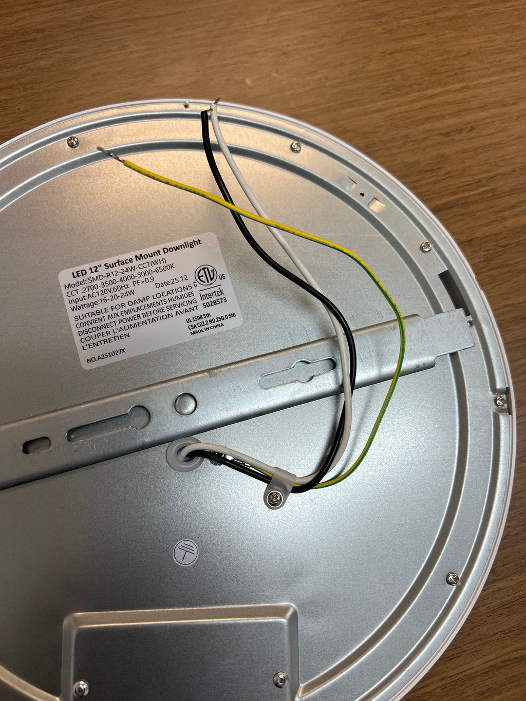 LED Surface mount downlight 12" SMD-R12-24W-CCT (WH)