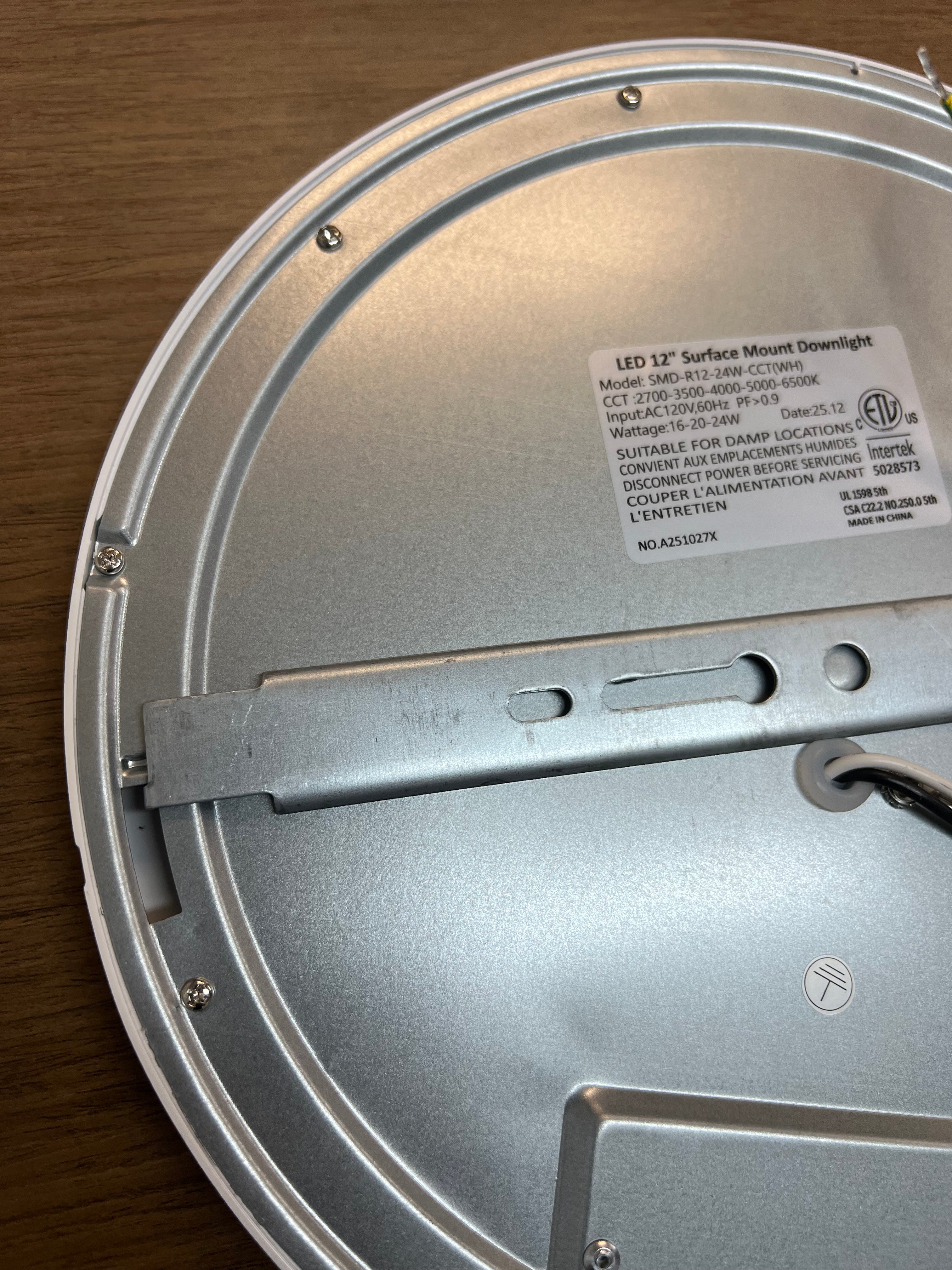 LED Surface mount downlight 12" SMD-R12-24W-CCT (WH)