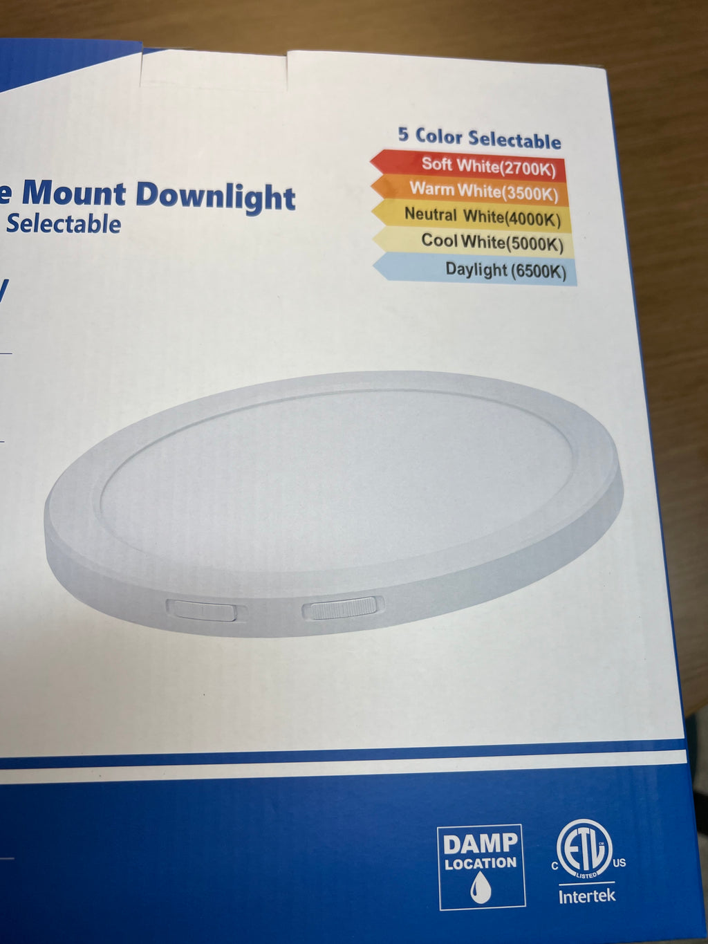 LED Surface mount downlight 12" SMD-R12-24W-CCT (WH)
