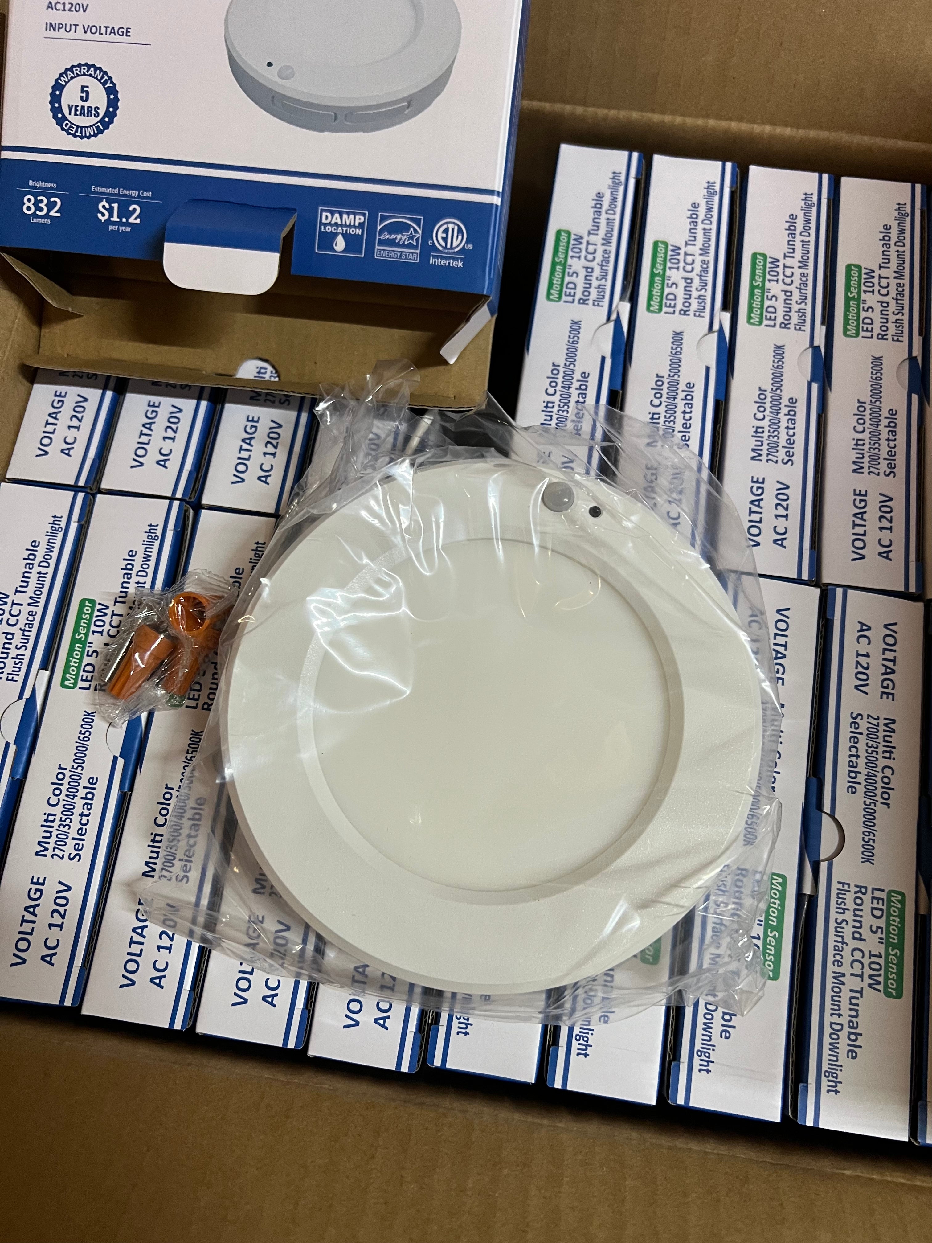 LED Surface mount downlight (with motion sensor) 5''  SMD-R5-10W-CCT(MS)