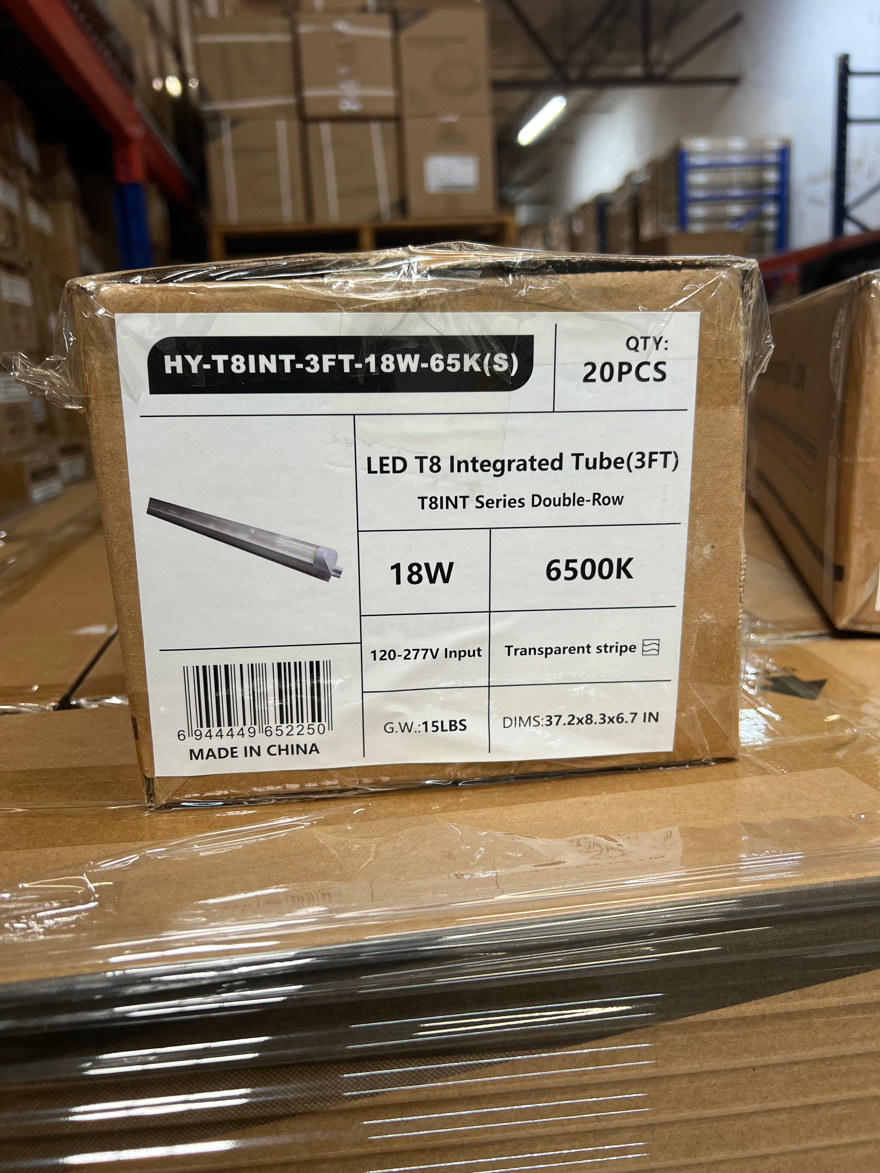 3Ft. 18 Watt LED T8 Integrated Tube Strip Cover T8INT-3FT-18W-65K(S)