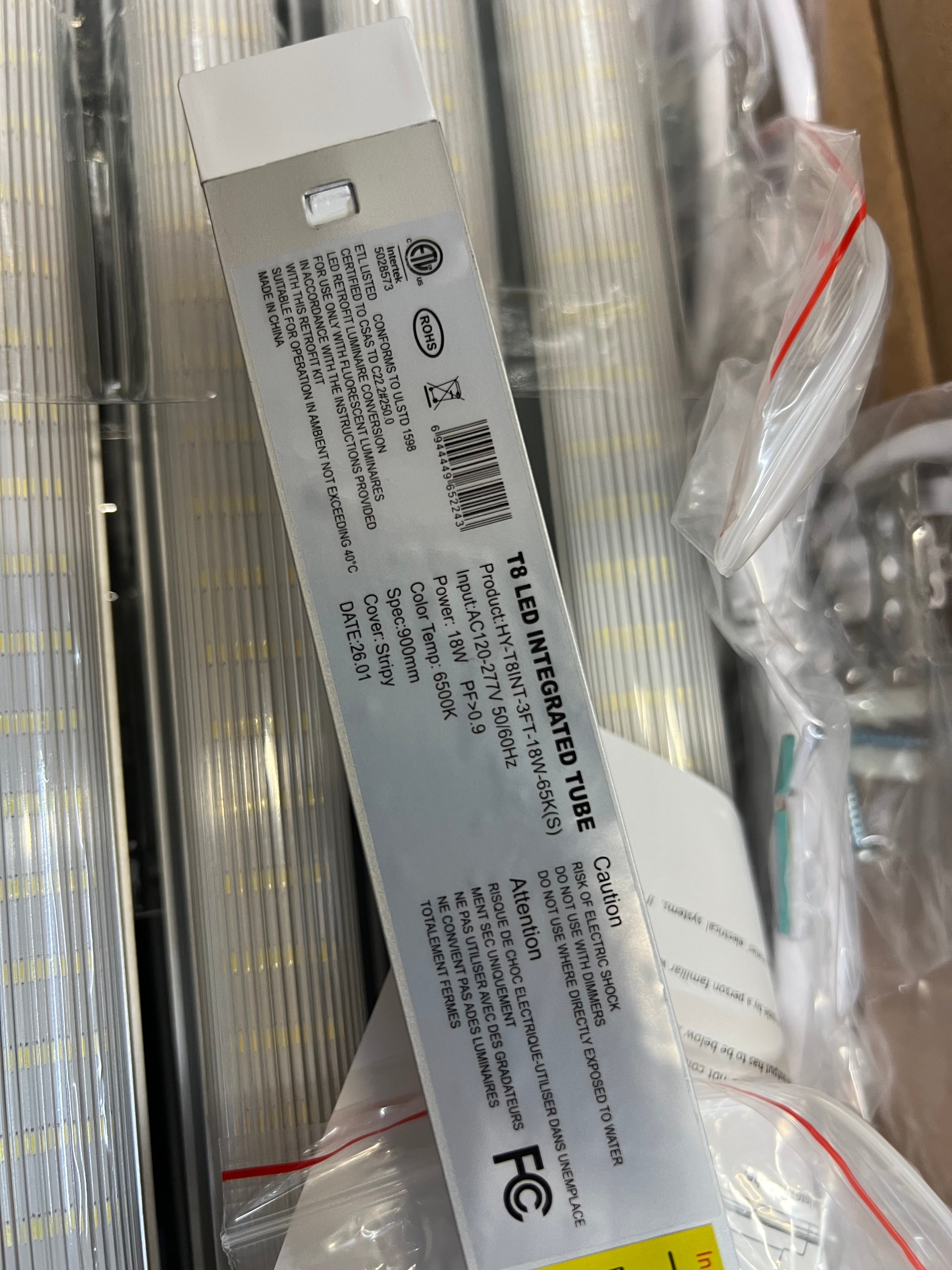 3Ft. 18 Watt LED T8 Integrated Tube Strip Cover T8INT-3FT-18W-65K(S)