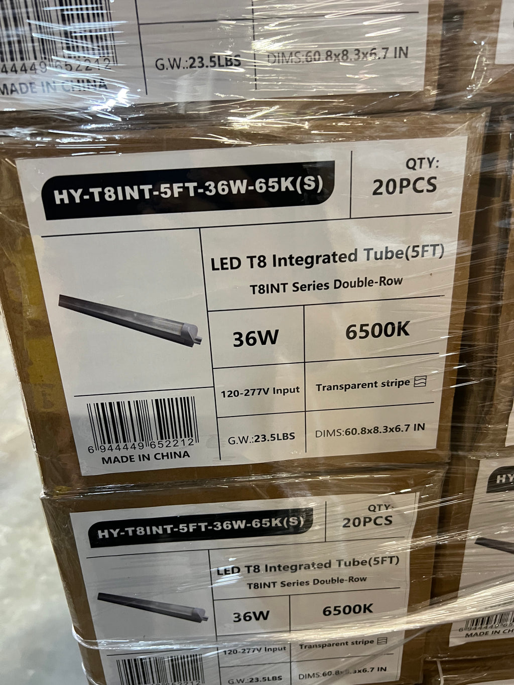 LED Integrated Tube Double LED Strip/5FT/ 36W/ 6500K/ Strip Cover-T8INT-5FT-36W-65K(S)