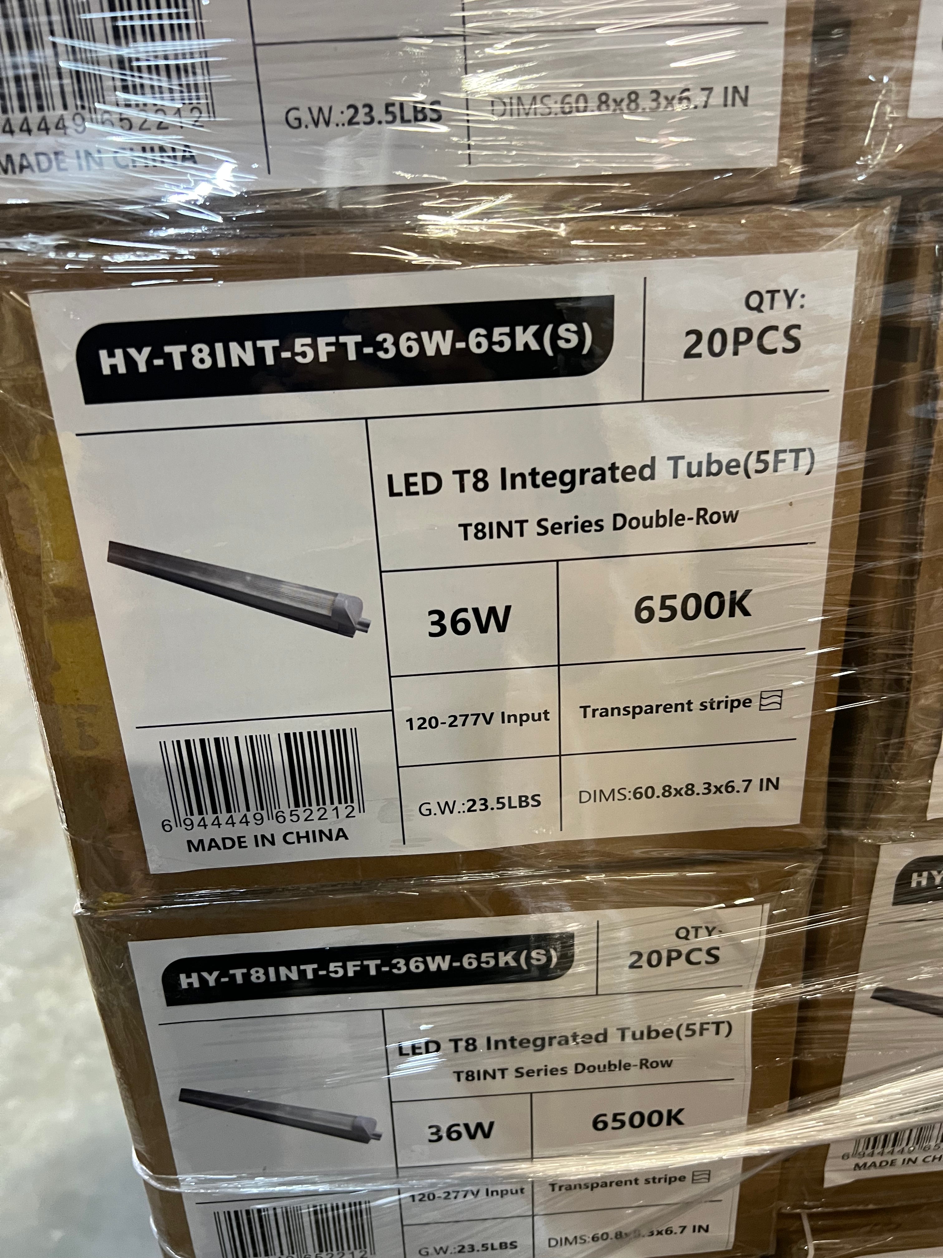 LED Integrated Tube Double LED Strip/5FT/ 36W/ 6500K/ Strip Cover-T8INT-5FT-36W-65K(S)