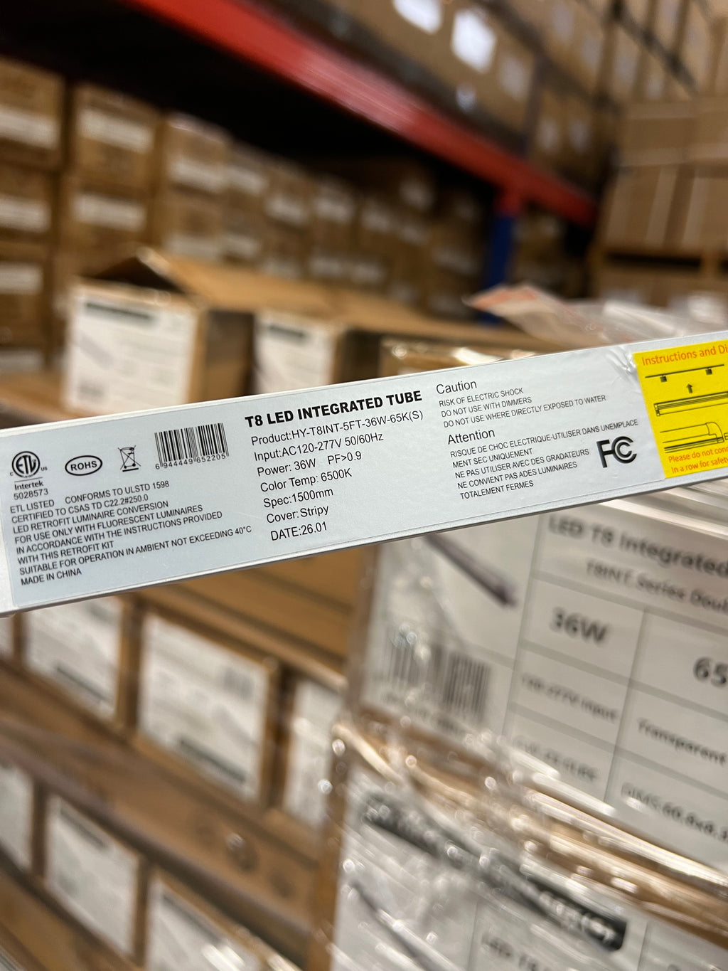 LED Integrated Tube Double LED Strip/5FT/ 36W/ 6500K/ Strip Cover-T8INT-5FT-36W-65K(S)