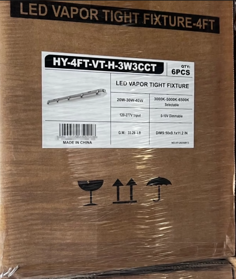 LED Vapor Tight 4FT Clear Strip Cover 4FT-VT-H-3W3CCT