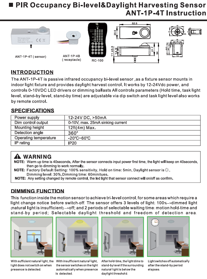 Motion Sensor:  Sensor Base/ For PB2 Sensor Base Panel Motion Sensor:HYA-PIR-PL-AUX ( HYA-ANT-1P-4T)