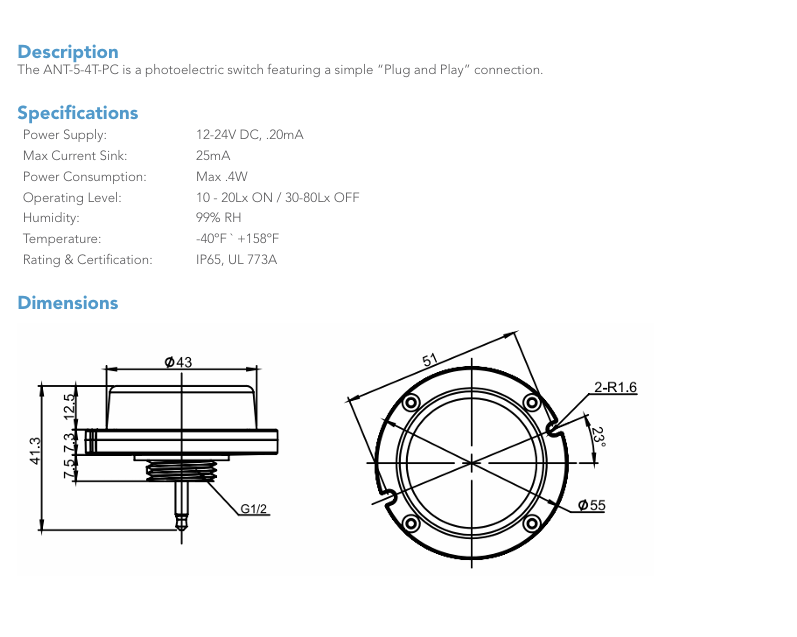 Photocell - (ANT-5-4T-PC)